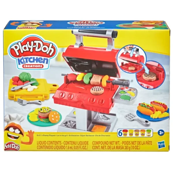 Fashion Hasbro Kitchen Creations Barbecue, Per Bambini Dai 3 Anni In Su, Con 6 Colori Atossici Plastilina E Pasta Modellabile