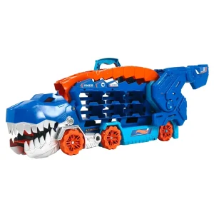 Sale ® City Mega T-Rex Dino Trasportatore Con 2 Macchinine Garage E Circuiti