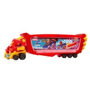 Clearance Racerverse Trasportatore Hulkbuster, Veicolo Per Trasportare Fino A 10 Macchinine, Con Cabina Di Guida Rimovibile, Casco Apribile E Personaggio Macchinine Bambini