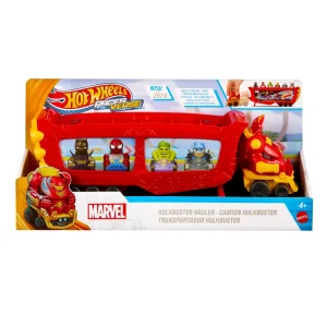 Clearance Racerverse Trasportatore Hulkbuster, Veicolo Per Trasportare Fino A 10 Macchinine, Con Cabina Di Guida Rimovibile, Casco Apribile E Personaggio Macchinine Bambini