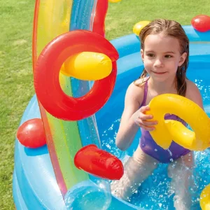 Shop Playground Arcobaleno Piscina Gonfiabile, Con Palline, Multicolore, 297X193X135 Cm Gonfiabili Per Bambini