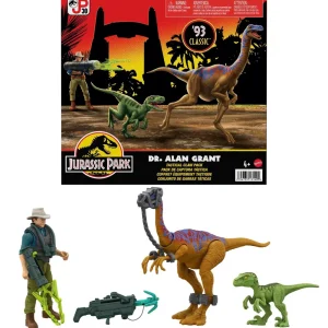 Fashion Jurassic Park Dott. Alan Grant Artiglio Tattico Set Di Personaggi Con 1 Action Figure, 2 Dinosauri E 6 Accessori Action Figures