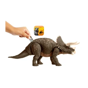 Shop Triceratopo Protettore Dell'Habitat, Dinosauro Lungo 43+ Cm Difensore Del Deserto, Realizzato Per Il 60% In Plastica Riciclata, 4+ Anni, Hpp88 Action Figures