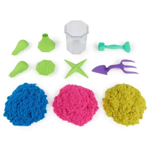 Hot , Set Gioco Squish N' Create, Sabbia Colorata In 3 Variazioni, Sabbia Cinetica 382 G, 5 Accessori Per Modellare La Sabbia, Giocattoli Per Bambini E Bambine 3 Anni Mosaici, Sabbia, Glitter