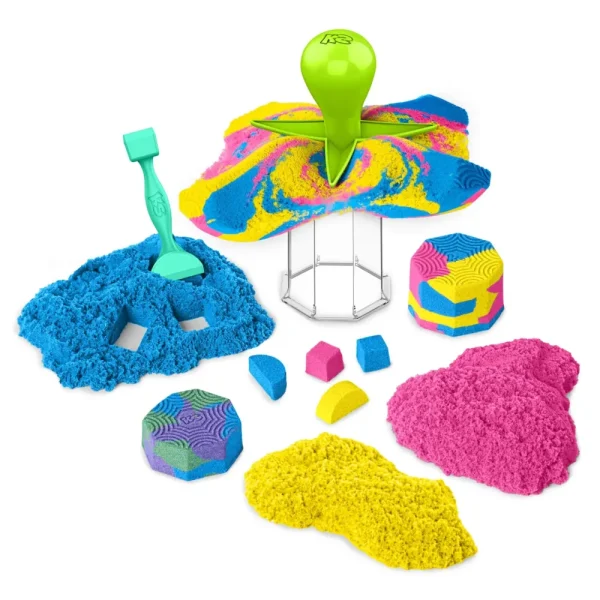 Hot , Set Gioco Squish N' Create, Sabbia Colorata In 3 Variazioni, Sabbia Cinetica 382 G, 5 Accessori Per Modellare La Sabbia, Giocattoli Per Bambini E Bambine 3 Anni Mosaici, Sabbia, Glitter