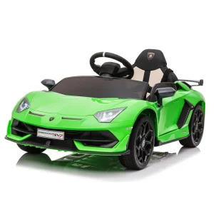 Fashion Lamborghini Aventador Svj Roadster Elettrica 12V Telecomandata Per Bambini 3-6 Anni Con 2 Velocita Massime, Fari Funzionanti, Pulsante Start/Stop E Presa Usb Cavalcabili Elettrici