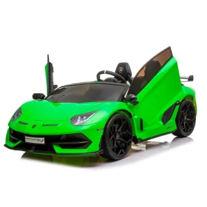 Fashion Lamborghini Aventador Svj Roadster Elettrica 12V Telecomandata Per Bambini 3-6 Anni Con 2 Velocita Massime, Fari Funzionanti, Pulsante Start/Stop E Presa Usb Cavalcabili Elettrici