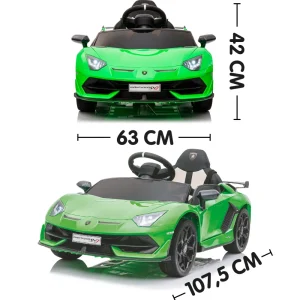 Fashion Lamborghini Aventador Svj Roadster Elettrica 12V Telecomandata Per Bambini 3-6 Anni Con 2 Velocita Massime, Fari Funzionanti, Pulsante Start/Stop E Presa Usb Cavalcabili Elettrici