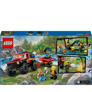 Clearance 60412 Fuoristrada Antincendio E Gommone Di Salvataggio, Camion Dei Pompieri Giocattolo, Giochi Per Bambini 5+ Anni Mattoncini