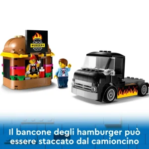 Best Sale 60404 Furgone Degli Hamburger Giocattolo, Veicolo Per Bambini 5+ Anni, Camion Food Truck Con Accessori E 2 Minifigure Mattoncini