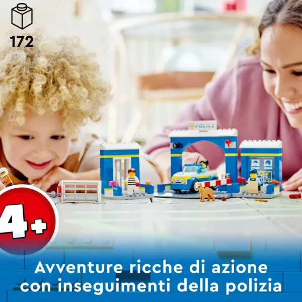 Outlet 60370 Inseguimento Alla Stazione Di Polizia, Macchina E Moto Giocattolo, Minifigure E Cane, Giochi Per Bambini 4+ Mattoncini