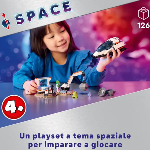 Store 60429 Navetta Spaziale E Scoperta Di Asteroidi, Gioco Per Bambini 4+ Con Astronave Giocattolo, Gru E 2 Minifigure Mattoncini