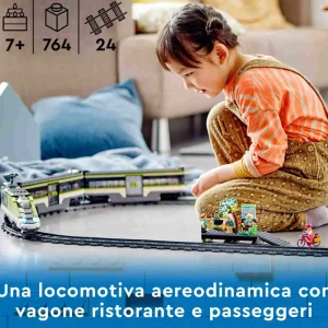 Cheap City 60337 Treno Passeggeri Espresso, Con Locomotiva Giocattolo Telecomandata Con Luci E Binari, Giochi Per Bambini Mattoncini