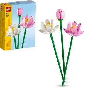 Discount 40647 Fiori Di Loto, Fiori Finti Per Bambini Da 8+, Bouquet Regalo Per San Valentino, Per Lei O Lui, Donna O Uomo Mattoncini