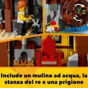 Best Creator 3 In 1 Castello Medievale, Torre E Mercato Con Catapulta E Drago Giocattolo, Include 3 Minifigure, 31120 Mattoncini