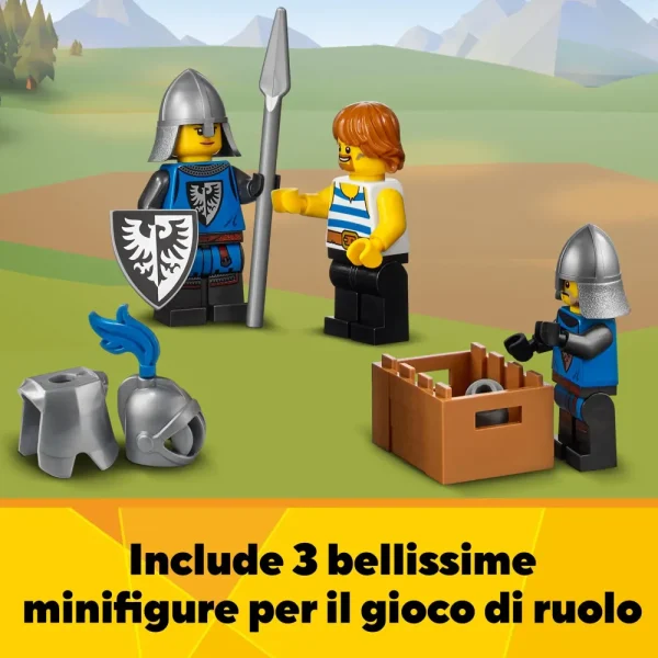 Best Creator 3 In 1 Castello Medievale, Torre E Mercato Con Catapulta E Drago Giocattolo, Include 3 Minifigure, 31120 Mattoncini