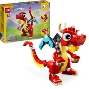 Best Sale 31145 3In1 Drago Rosso, Giochi Per Bambini Di 6+ Anni, Action Figure Ricostruibile In Pesce E Fenice Giocattolo Mattoncini