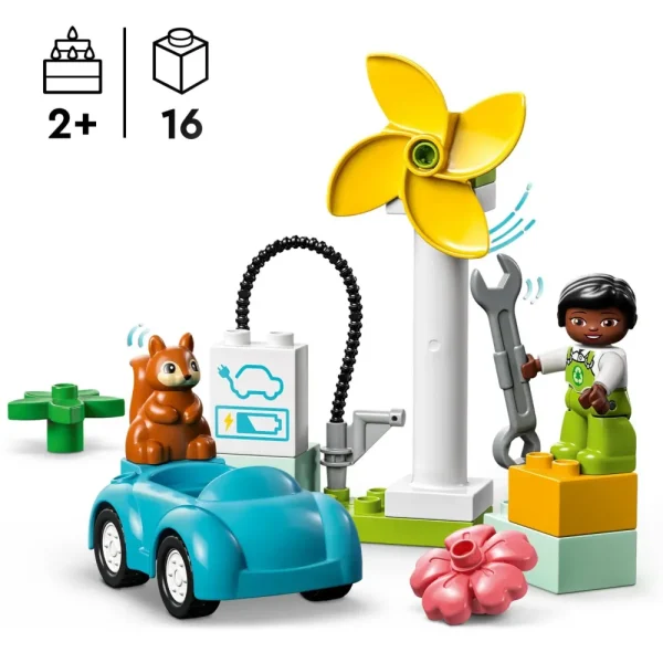 Best Sale Town 10985 Turbina Eolica E Auto Elettrica, Macchina Giocattolo, Giochi Educativi Per Bambini, Set Vita Sostenibile Mattoncini