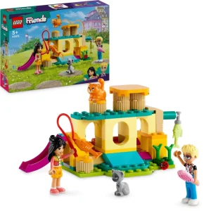 Hot 42612 Avventure Nel Parco Giochi Dei Gatti, Giocattolo Con Animali E Mini Bamboline, Giochi Per Bambini 5+ Anni Mattoncini