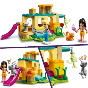 Hot 42612 Avventure Nel Parco Giochi Dei Gatti, Giocattolo Con Animali E Mini Bamboline, Giochi Per Bambini 5+ Anni Mattoncini