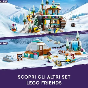 Shop 41760 Vacanza In Igloo Con Tenda Da Campeggio, 2 Cani Da Slitta E Mini Bamboline, Giochi Per Bambine E Bambini Mattoncini