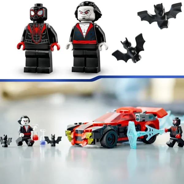 Shop Lego Marvel 76244 Miles Morales Vs. Morbius, Spider-Man Giocattolo Per Bambini Con Macchina Da Corsa E Minifigure Di Spidey Mattoncini