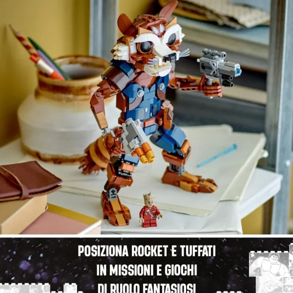 Best Sale Lego Marvel 76282 Rocket E Baby Groot, Giochi Per Bambini Di 10+ Anni Con Action Figure Snodabile E Minifigure Del Supereroe Mattoncini