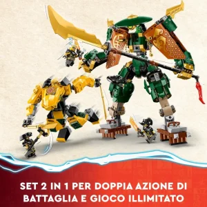 Online 71794 Team Mech Ninja Di Lloyd E Arin, Set Con 2 Action Figure Combinabili E 5 Minifigure, Giochi Per Bambini 9+ Mattoncini