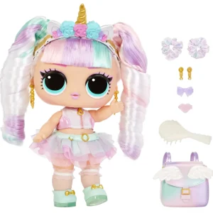 Discount Surprise Big Baby Hair Hair Hair Bambola Grande Unicorn Bambola Da 28Cm Con 14 Sorprese Tra Cui Accessori Da Condividere E Capelli Veri Bambolotti