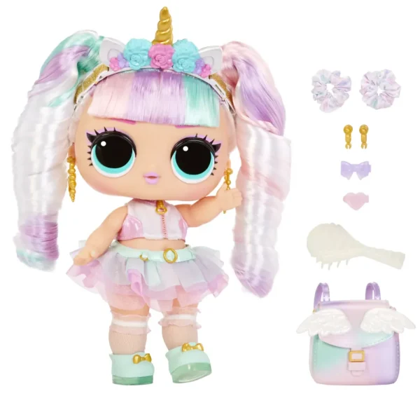 Discount Surprise Big Baby Hair Hair Hair Bambola Grande Unicorn Bambola Da 28Cm Con 14 Sorprese Tra Cui Accessori Da Condividere E Capelli Veri Bambolotti