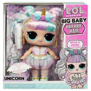 Discount Surprise Big Baby Hair Hair Hair Bambola Grande Unicorn Bambola Da 28Cm Con 14 Sorprese Tra Cui Accessori Da Condividere E Capelli Veri Bambolotti