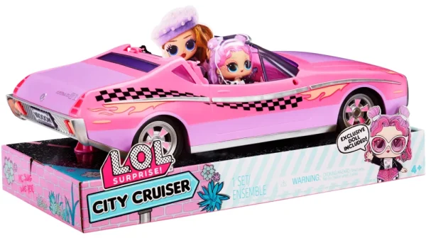 Hot L.O.L. Surprise! City Cruiser Auto Sportiva Rosa E Viola Con Caratteristiche Favolose E Un'Esclusiva Bambola Beeps Inclusa Camper E Veicoli Per Bambole