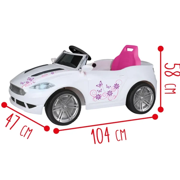 Fashion Macchina Elettrica 6V Telecomandata Per Bambini Con Luci, Suoni Realistici E Velocita Massima Di 3 Km/H Caricabatteria Incluso Disponibile In Due Varianti Cavalcabili Elettrici