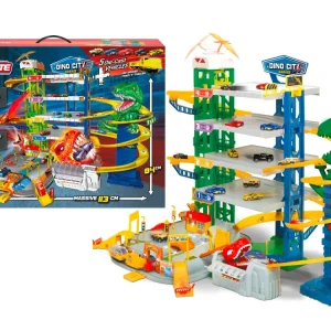 Outlet Dino City Garage 113 Cm X 84 Cm Con 6 Auto Die-Cast Incluse Garage E Circuiti