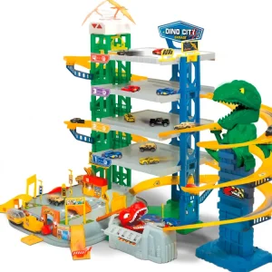 Outlet Dino City Garage 113 Cm X 84 Cm Con 6 Auto Die-Cast Incluse Garage E Circuiti