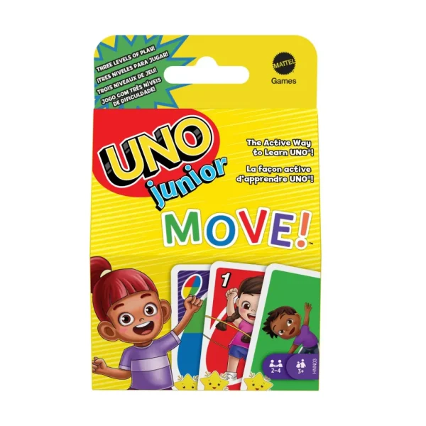 Best Sale Uno Junior Move!, Gioco Di Carte Per Bambini Per Serate Di Gioco In Famiglia, Viaggi, Campeggi E Feste, Giocattolo Per Bambini 3+ Anni, Hnn03 Giochi Di Carte