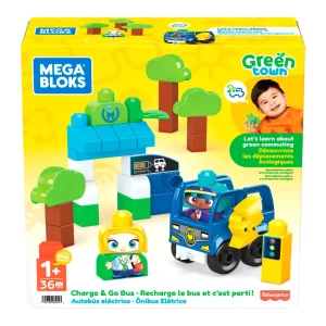 Store Green Town Bus Ecologico Amici Bio, Set Da Costruzione Con 36 Blocchi, Giocattolo Per Bambini 1+ Anni, Hdx90 Costruzioni Bambini