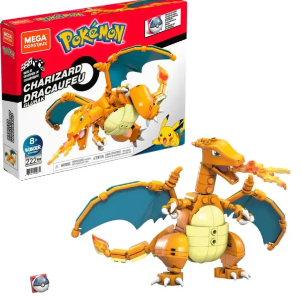 Shop Mega Construx- Pokemon Charizard Da Costruire Con Piu Di 200 Mattoncini E Ali Snodabili, 6+Anni Costruzioni Bambini