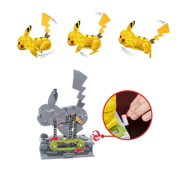 Clearance Mega Pokemon Kinetic Pikachu, Set Da Costruzione Da 1095 Pezzi, Personaggio Meccanizzato Con Percorso Roccioso Animato, Da Collezione, 12+ Anni, Hgc23 Set Costruzioni