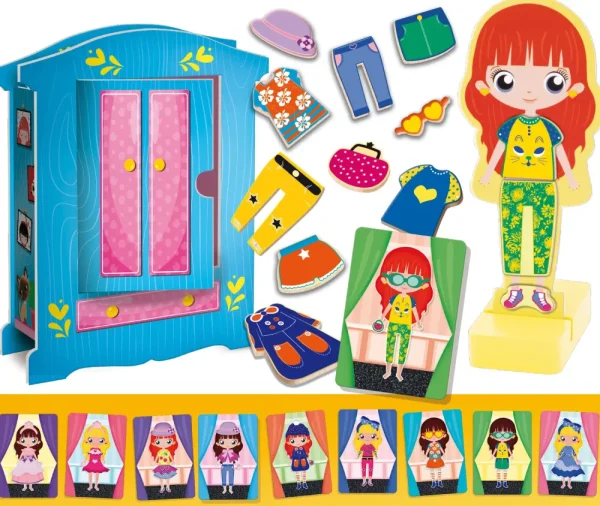 Outlet Montessori Baby Legno Magnetic Fashion Doll Giochi Educativi In Legno