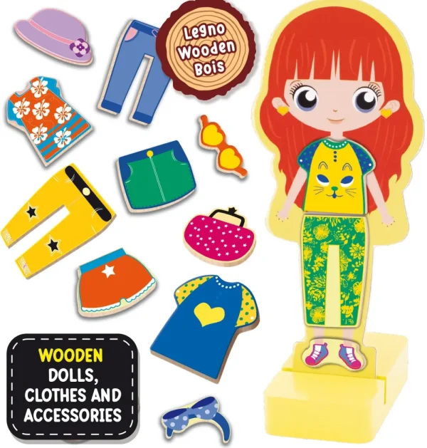 Outlet Montessori Baby Legno Magnetic Fashion Doll Giochi Educativi In Legno