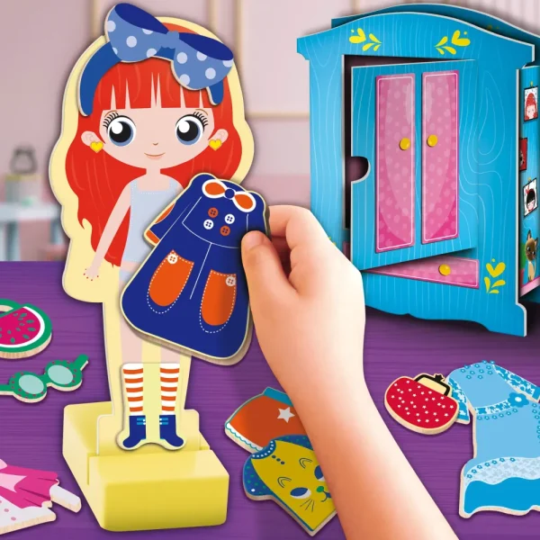 Outlet Montessori Baby Legno Magnetic Fashion Doll Giochi Educativi In Legno