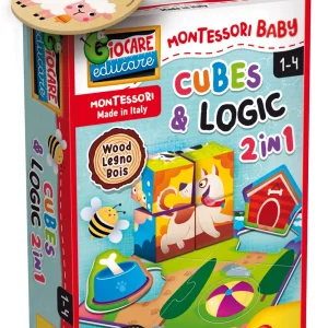 Clearance Montessoribaby Legno Cubes And Logic 2 In 1 Giochi Educativi In Legno