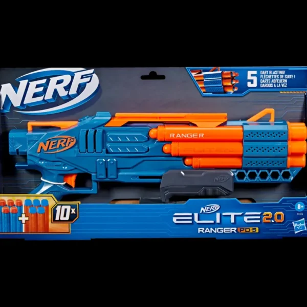 Cheap Elite 2.0, Blaster Ranger Pd-5, Raffica A 5 Canne, 10 Dardi Elite, Facile Da Usare, Portadardi, Azione A Pompa Giochi Di Abilita E Sport