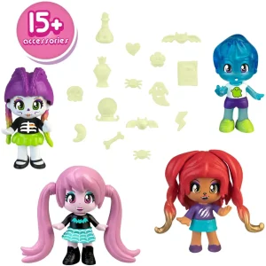 Discount Terrific Friends, Quattro Personaggi Con Accessori Che Brillano Al Buio Mini Dolls