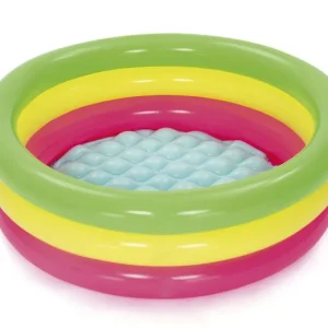 Hot Piscina Summer A 3 Anelli Color Con Fondo Gonfiabile, Cm. 70 24 Gonfiabili Per Bambini