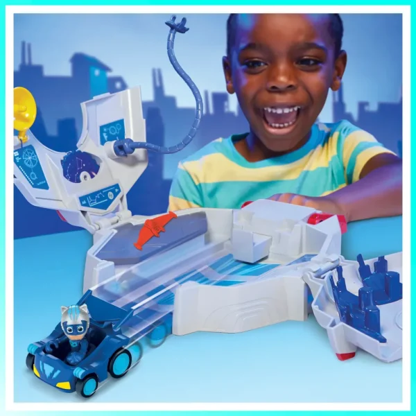 New Super Pigiamini, Playset Pj Power Q, Set Del Quartier Generale Dei Superpigiamini Con Auto E Action Figure, Giocattoli A Tema Supereroi Per Bambini E Bambine Dai 3 Anni In Su Mondi Immaginari