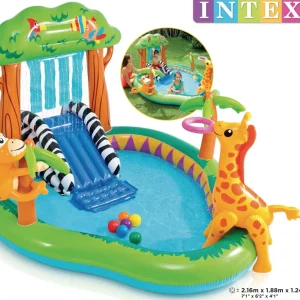 Hot Play Center Giungla 216X188X124 Cm Gonfiabili Per Bambini