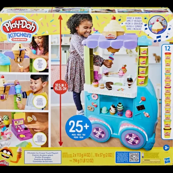 Outlet , Kitchen Creations, Il Super Camioncino Dei Gelati Di , Playset Con Cucina Di Grandi Dimensioni Con Suoni Realistici, 27 Accessori, 12 Vasetti Di Pasta Da Modellare Atossica Plastilina E Pasta Modellabile