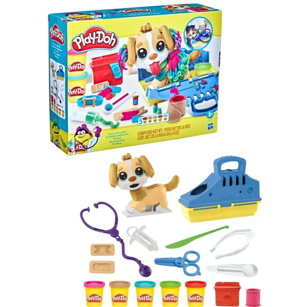 Fashion Set Da Veterinario, Playset Con 10 Strumenti E 5 Colori Di Pasta Da Modellare Atossica, Cane Giocattolo Per Bambini Dai 3 Anni In Su Plastilina E Pasta Modellabile